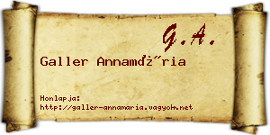 Galler Annamária névjegykártya